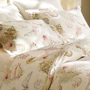 Pottery Barn Seashell Duvet Cover and 2 Pillow Shams